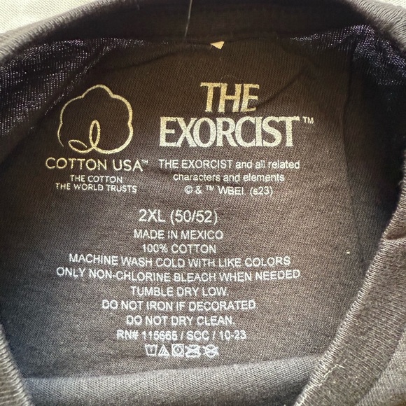 NEW! The Exorcist Movie T Shirt/ Men's (2XL) Black 100% Cotton NWT Halloween - Picture 5 of 8